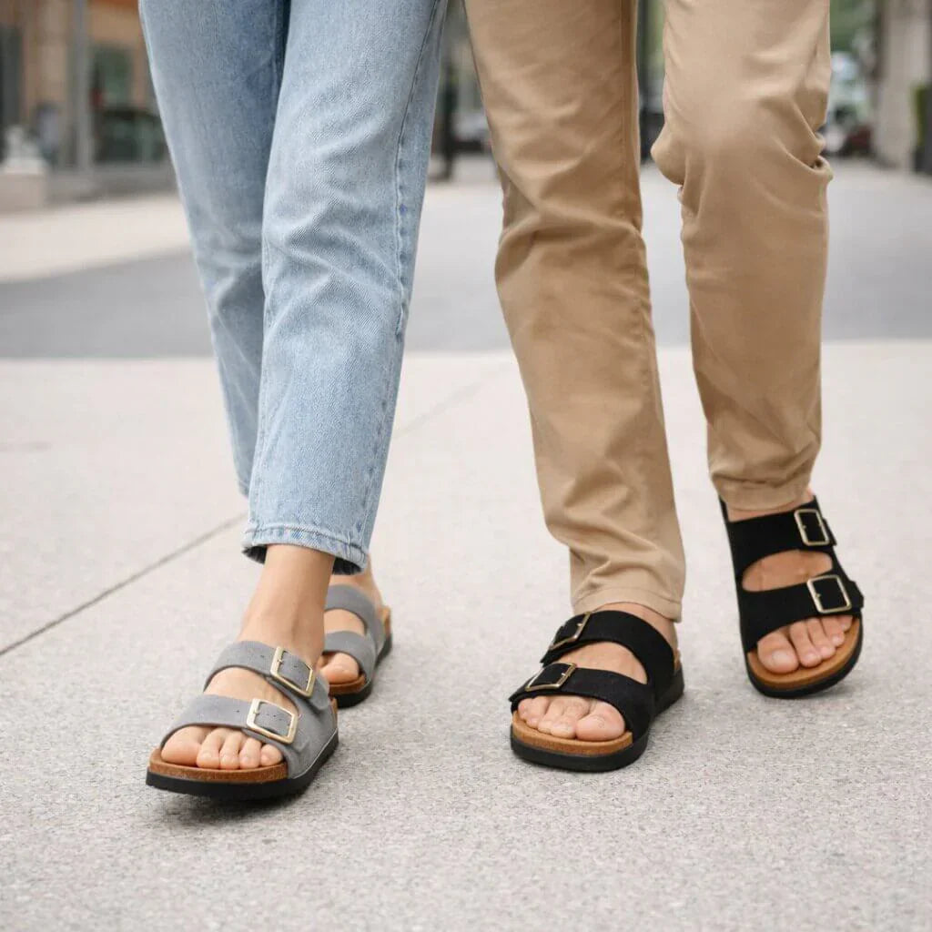 Pamela | Women's Adjustable Strap Cork Footbed Sandals with Buckle