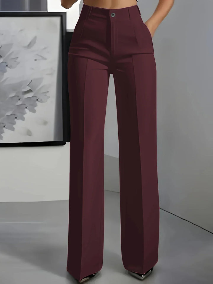 Pamela | Women's High Waisted Wide Leg Trouser with Pleats