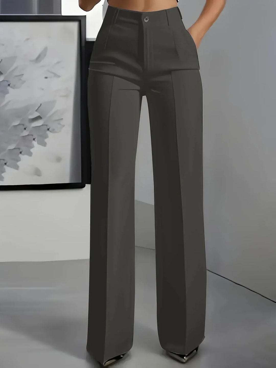 Pamela | Women's High Waisted Wide Leg Trouser with Pleats