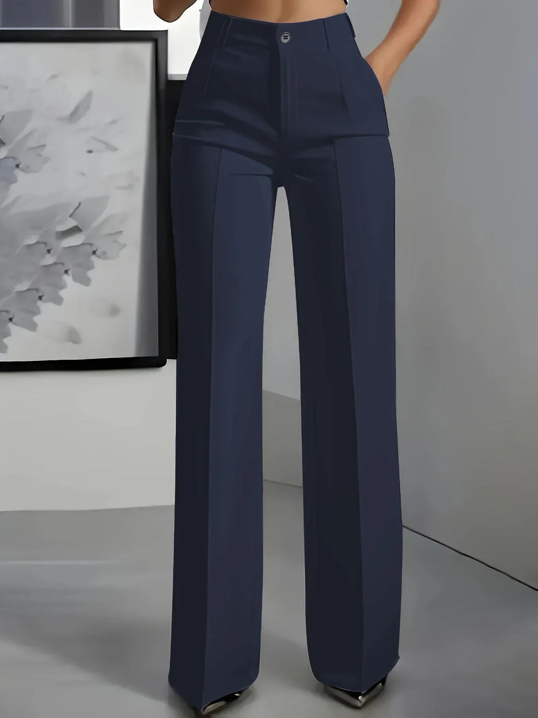 Pamela | Women's High Waisted Wide Leg Trouser with Pleats