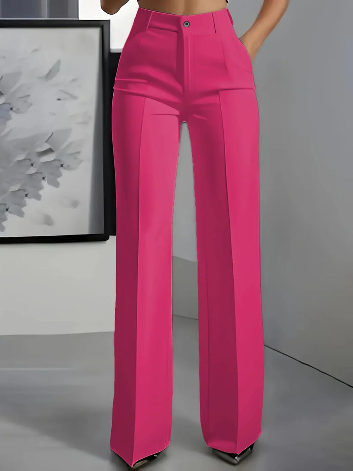 Pamela | Women's High Waisted Wide Leg Trouser with Pleats