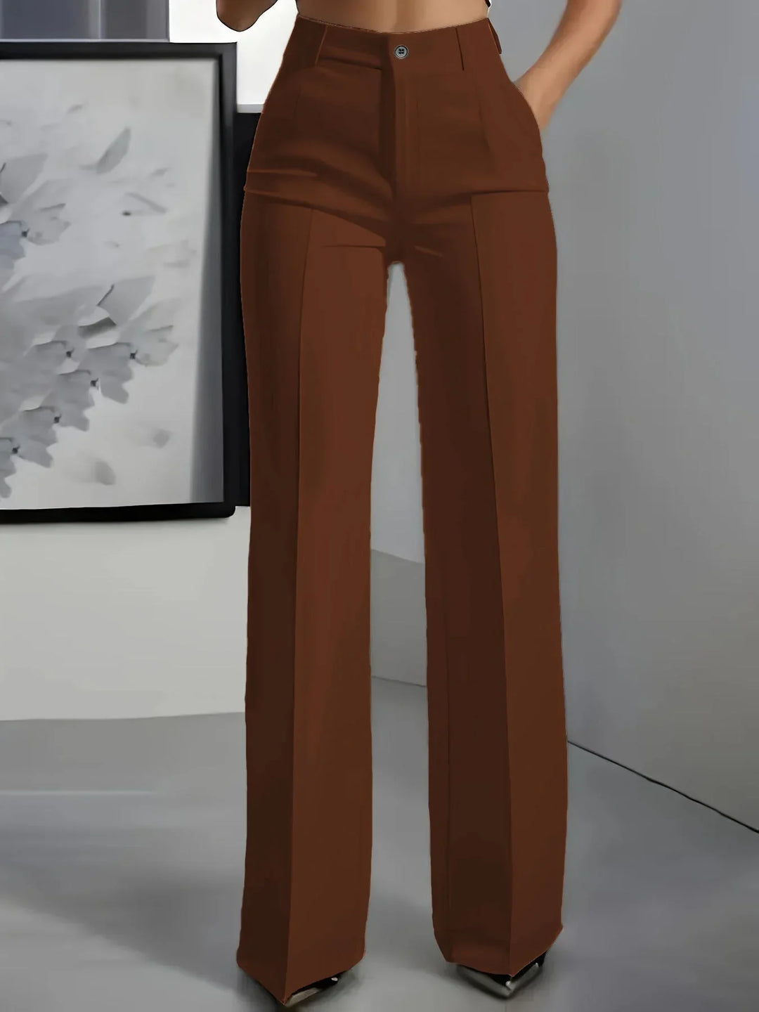 Pamela | Women's High Waisted Wide Leg Trouser with Pleats