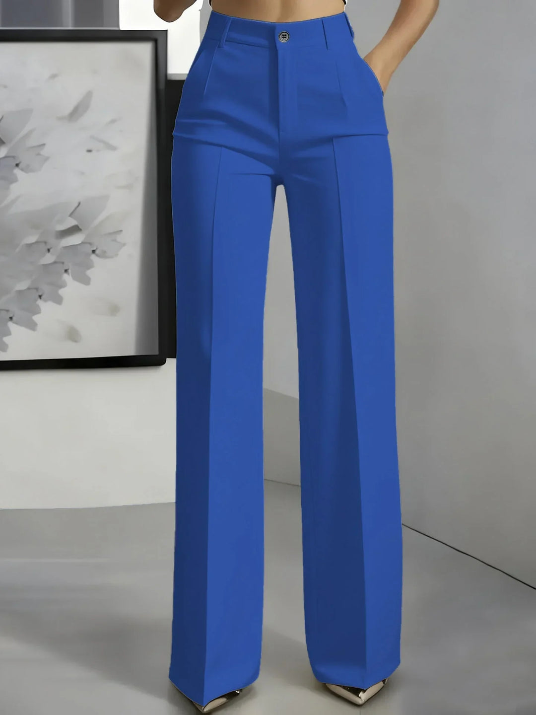 Pamela | Women's High Waisted Wide Leg Trouser with Pleats