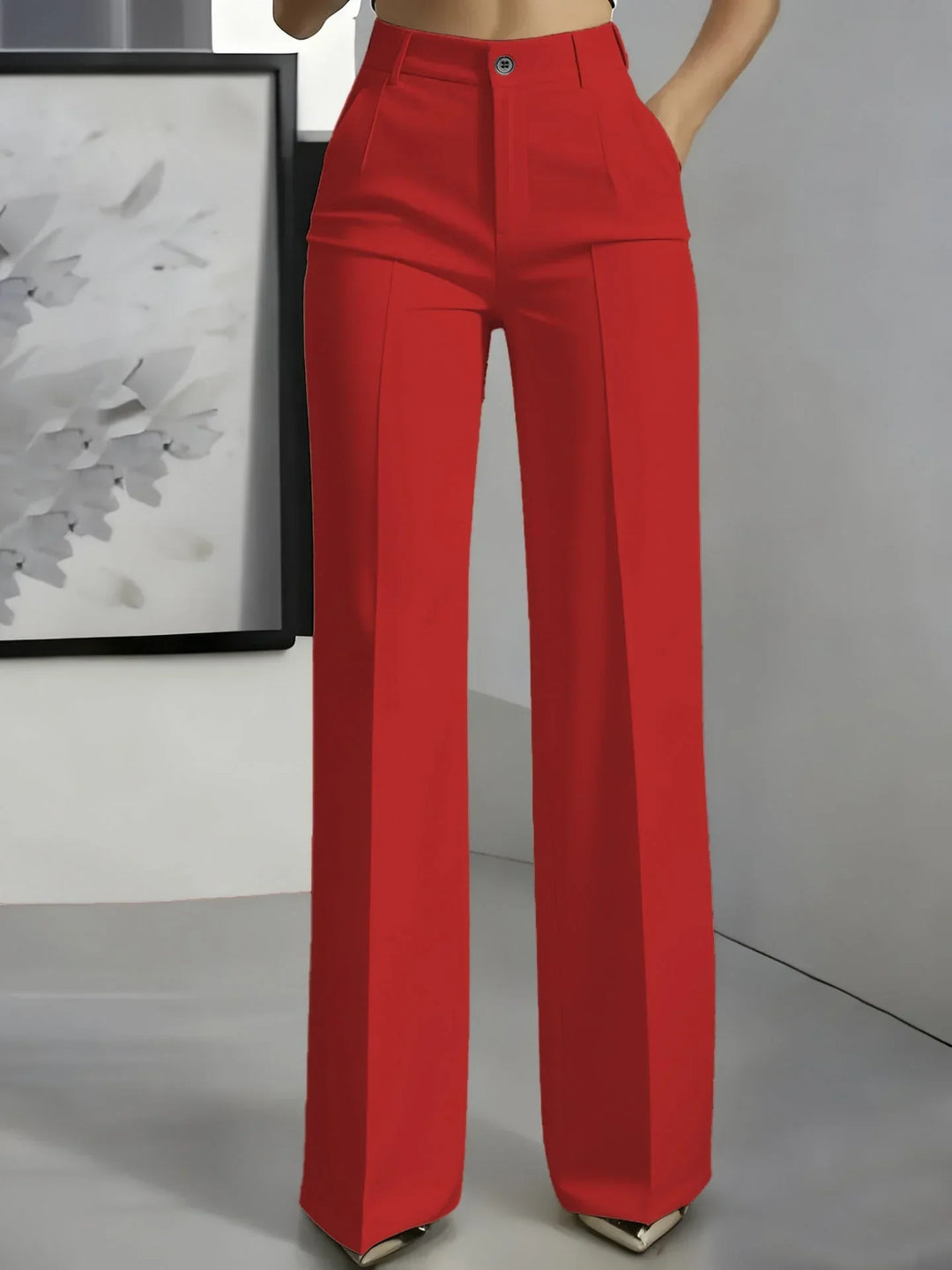 Pamela | Women's High Waisted Wide Leg Trouser with Pleats