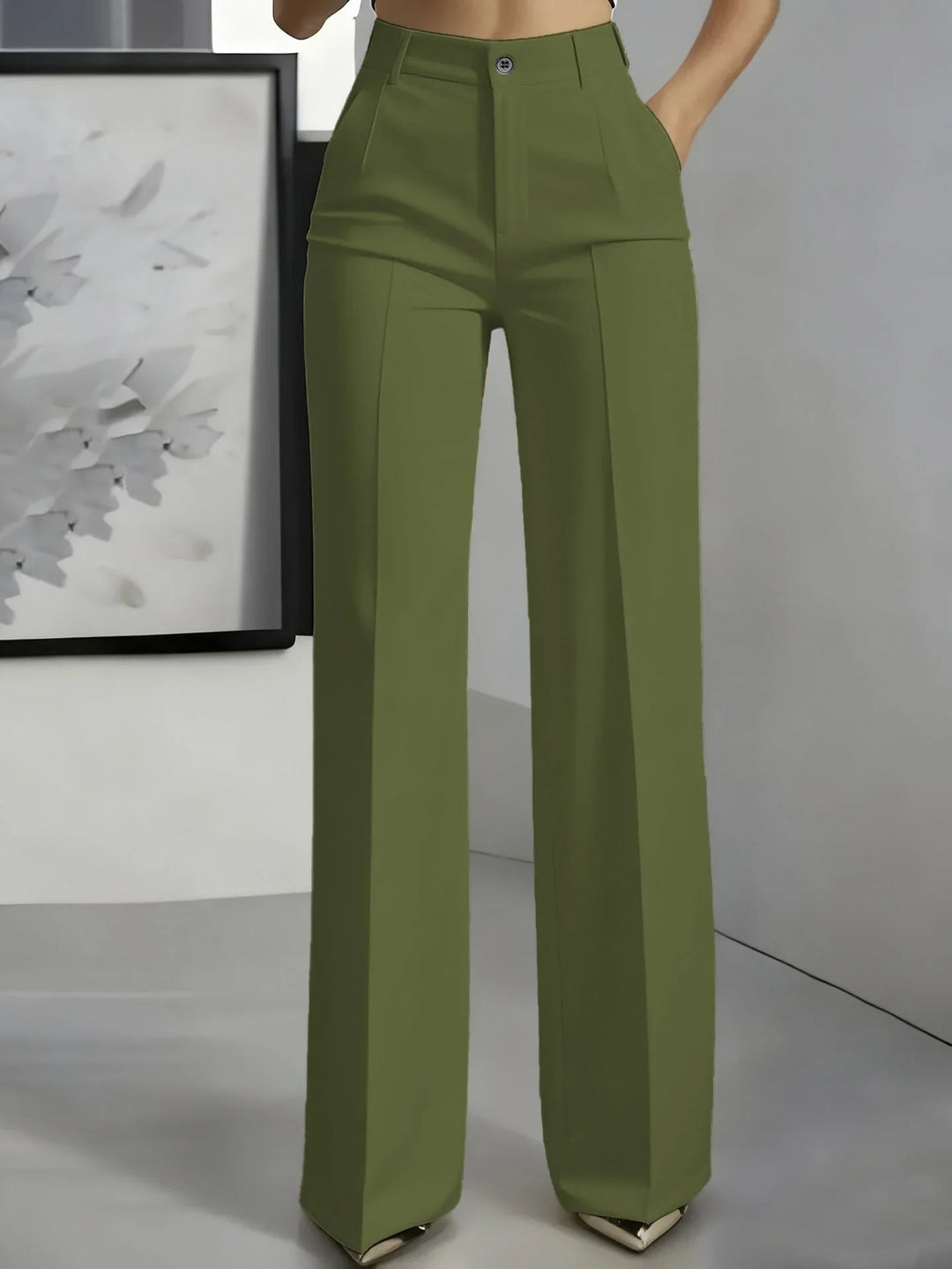 Pamela | Women's High Waisted Wide Leg Trouser with Pleats