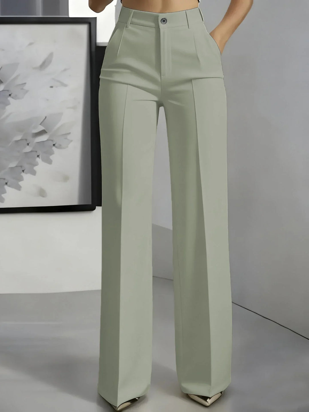 Pamela | Women's High Waisted Wide Leg Trouser with Pleats