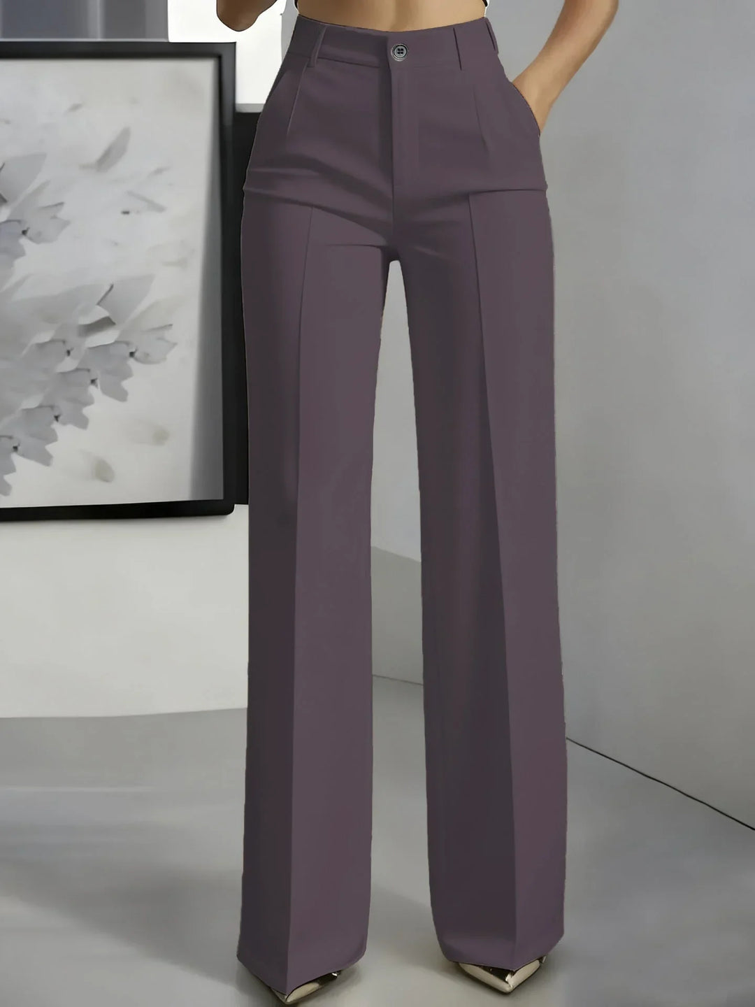 Pamela | Women's High Waisted Wide Leg Trouser with Pleats