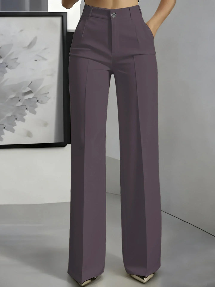 Pamela | Women's High Waisted Wide Leg Trouser with Pleats