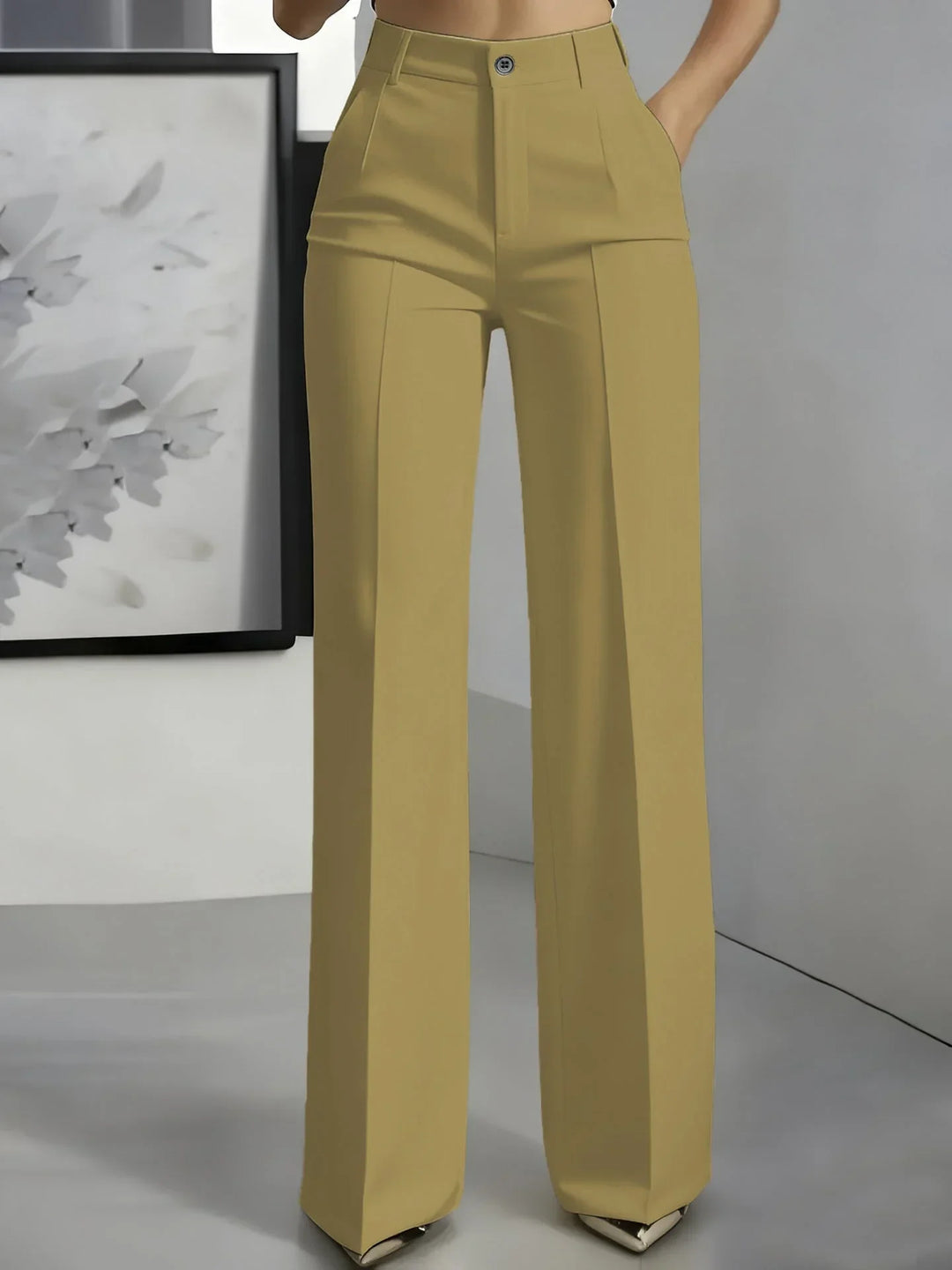 Pamela | Women's High Waisted Wide Leg Trouser with Pleats