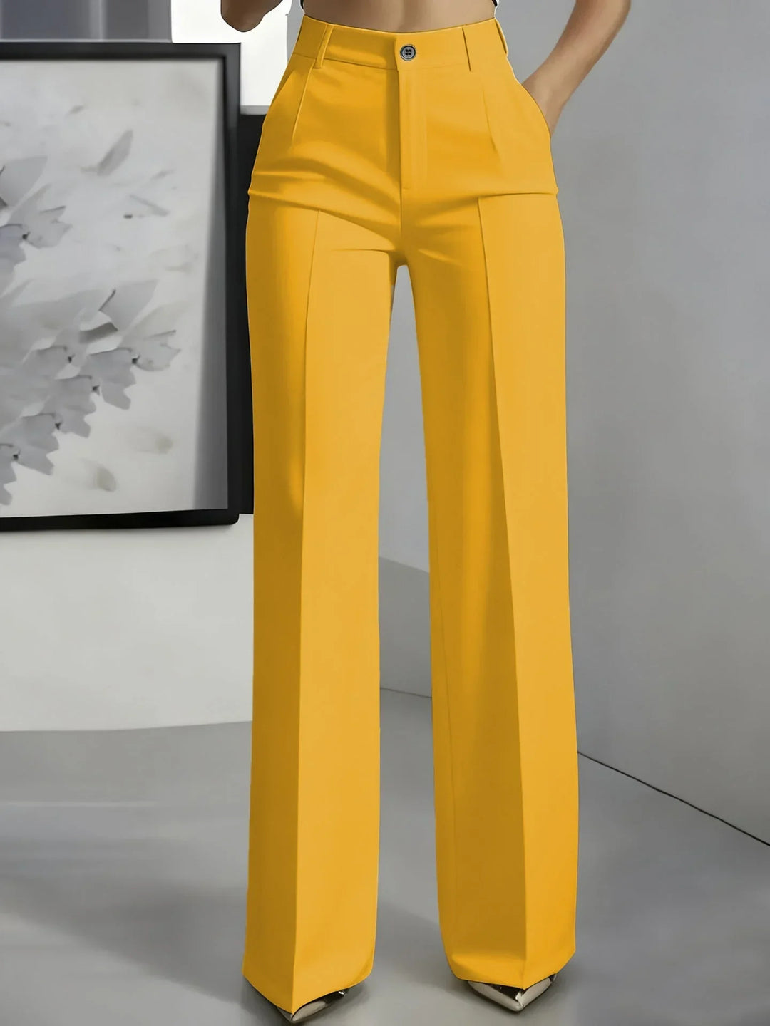 Pamela | Women's High Waisted Wide Leg Trouser with Pleats