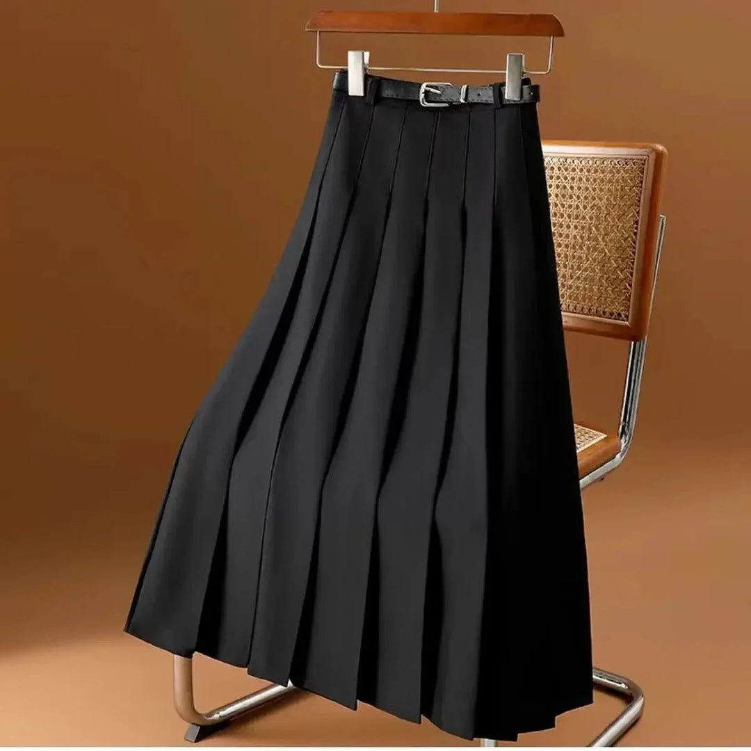 Perdita | Women's Pleated Skirt with Belted Waist