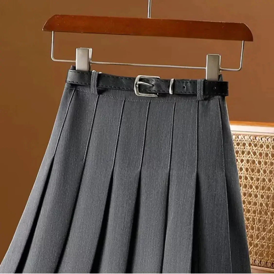 Perdita | Women's Pleated Skirt with Belted Waist