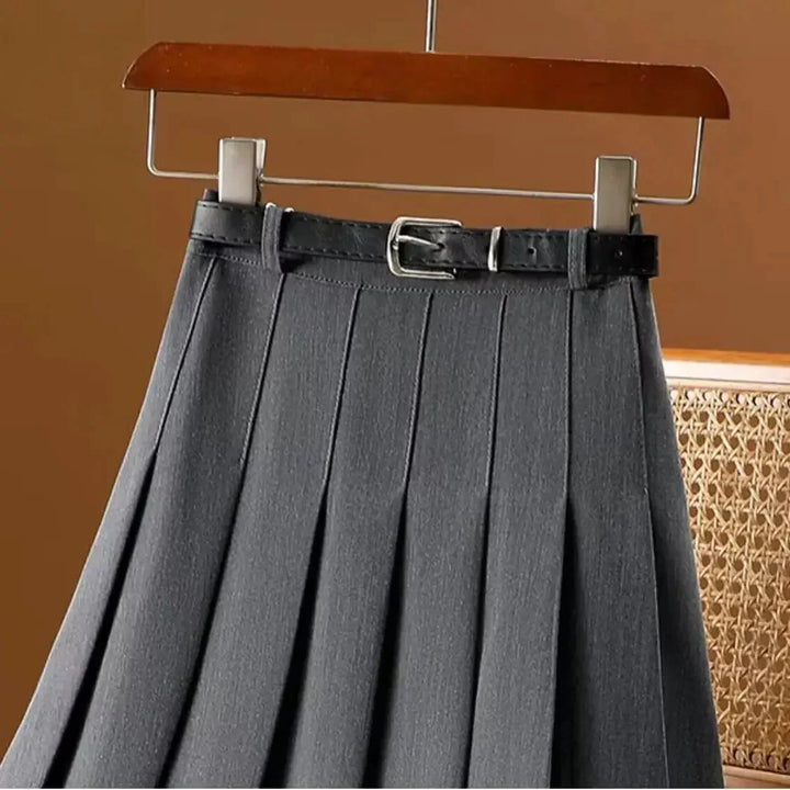 Perdita | Women's Pleated Skirt with Belted Waist