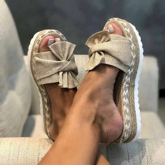Polly | Women's Platform Bow Sandals with Espadrille Sole