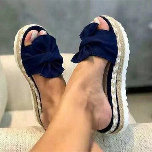 Polly | Women's Platform Bow Sandals with Espadrille Sole