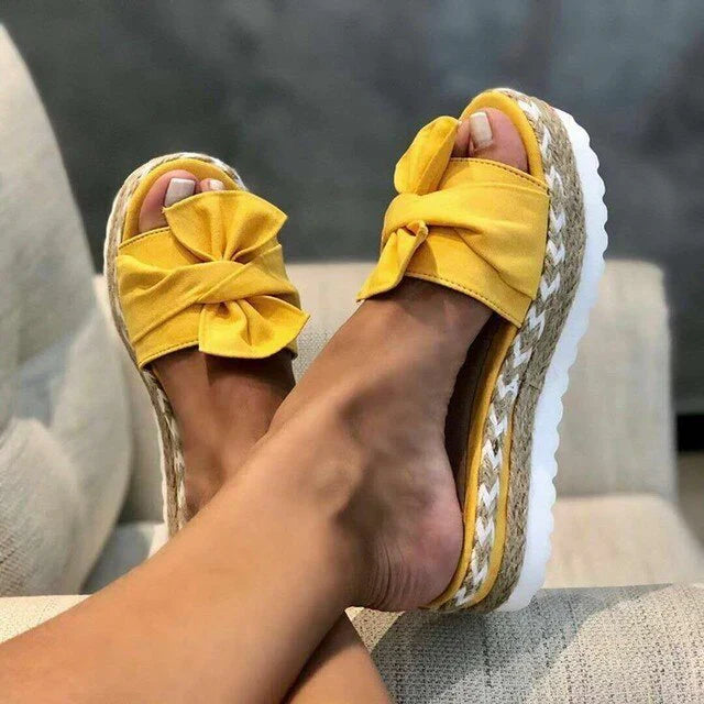 Polly | Women's Platform Bow Sandals with Espadrille Sole