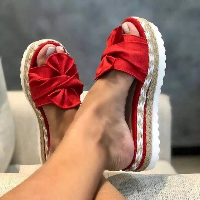 Polly | Women's Platform Bow Sandals with Espadrille Sole