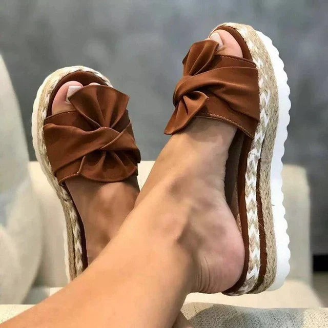 Polly | Women's Platform Bow Sandals with Espadrille Sole