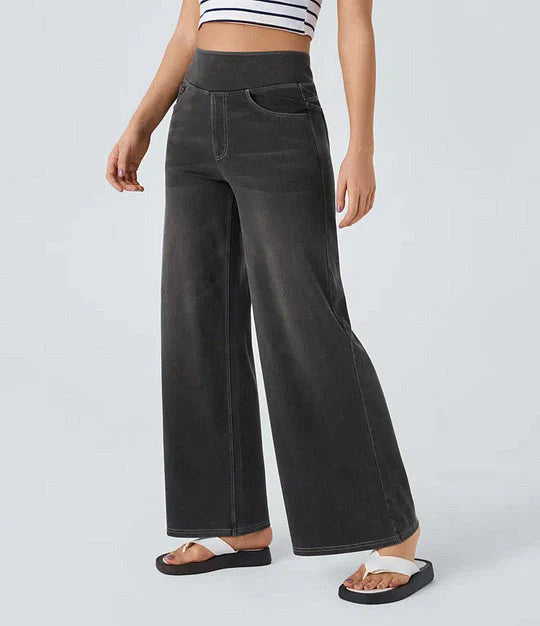 Poppy | Women's Wide Leg Jeans with Elasticated Waist