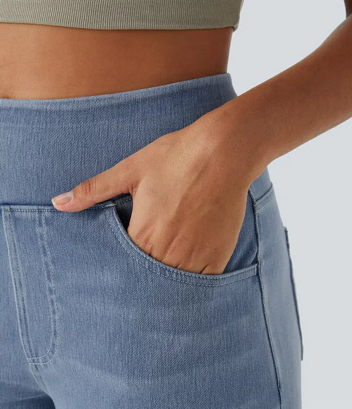 Poppy | Women's Wide Leg Jeans with Elasticated Waist