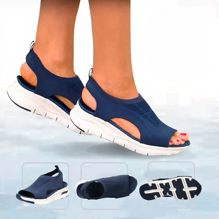 Portia | Women's Open Toe Orthopaedic Wedge Sandals with Ankle Strap