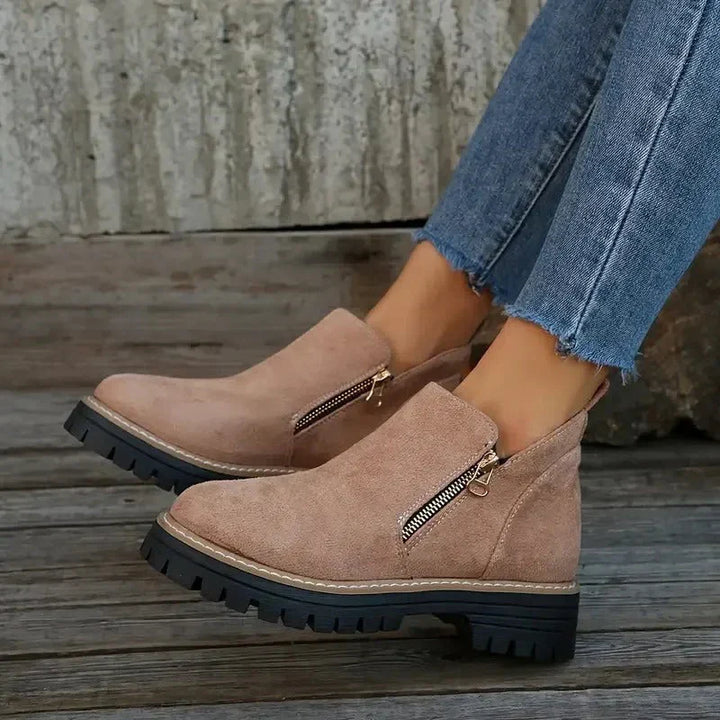Prudence | Women's Flat Zip Ankle Boots