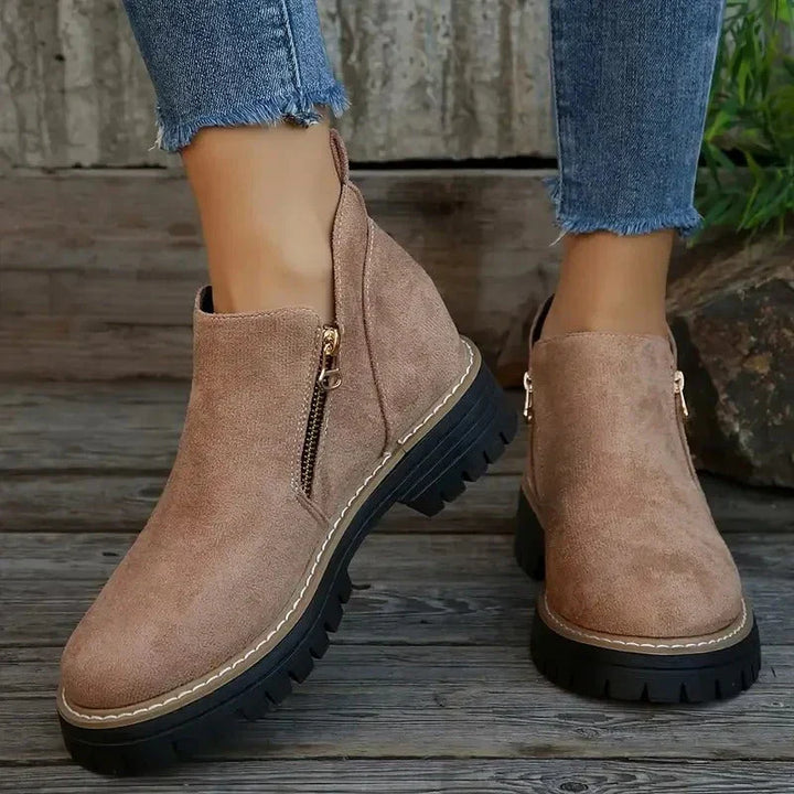 Prudence | Women's Flat Zip Ankle Boots