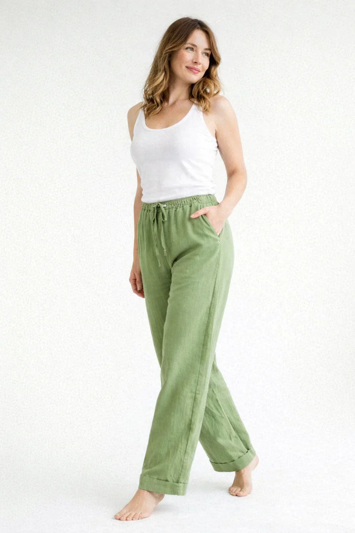 Rebecca | Women's Wide Leg Trouser with Elasticated Waist and Drawstring