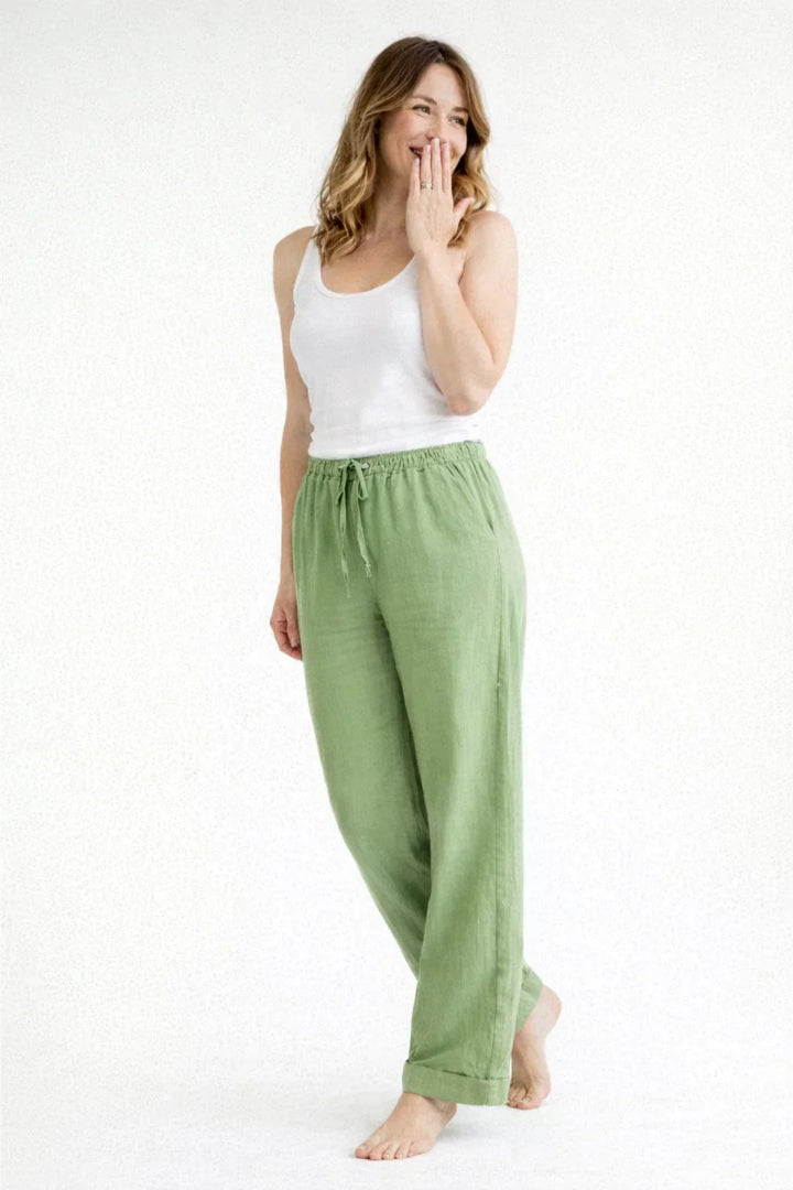 Rebecca | Women's Wide Leg Trouser with Elasticated Waist and Drawstring