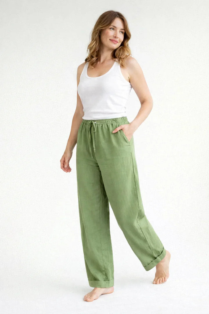Rebecca | Women's Wide Leg Trouser with Elasticated Waist and Drawstring