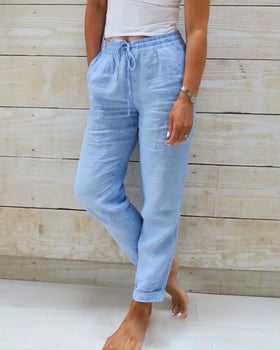 Rebecca | Women's Wide Leg Trouser with Elasticated Waist and Drawstring