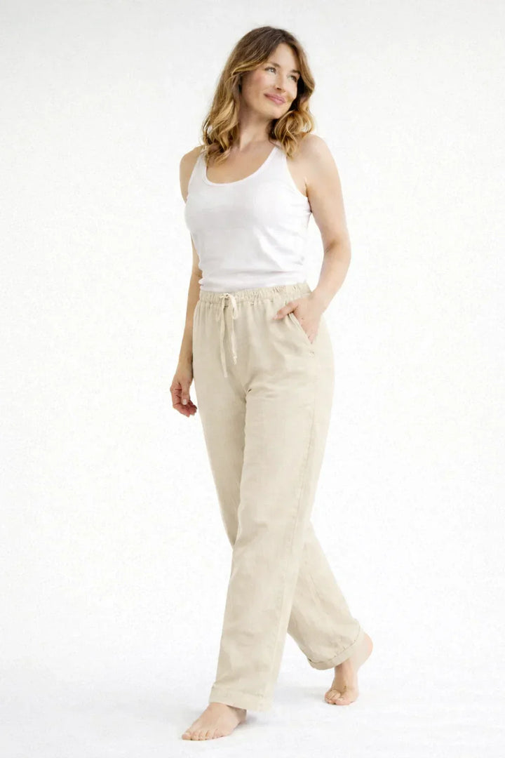 Rebecca | Women's Wide Leg Trouser with Elasticated Waist and Drawstring