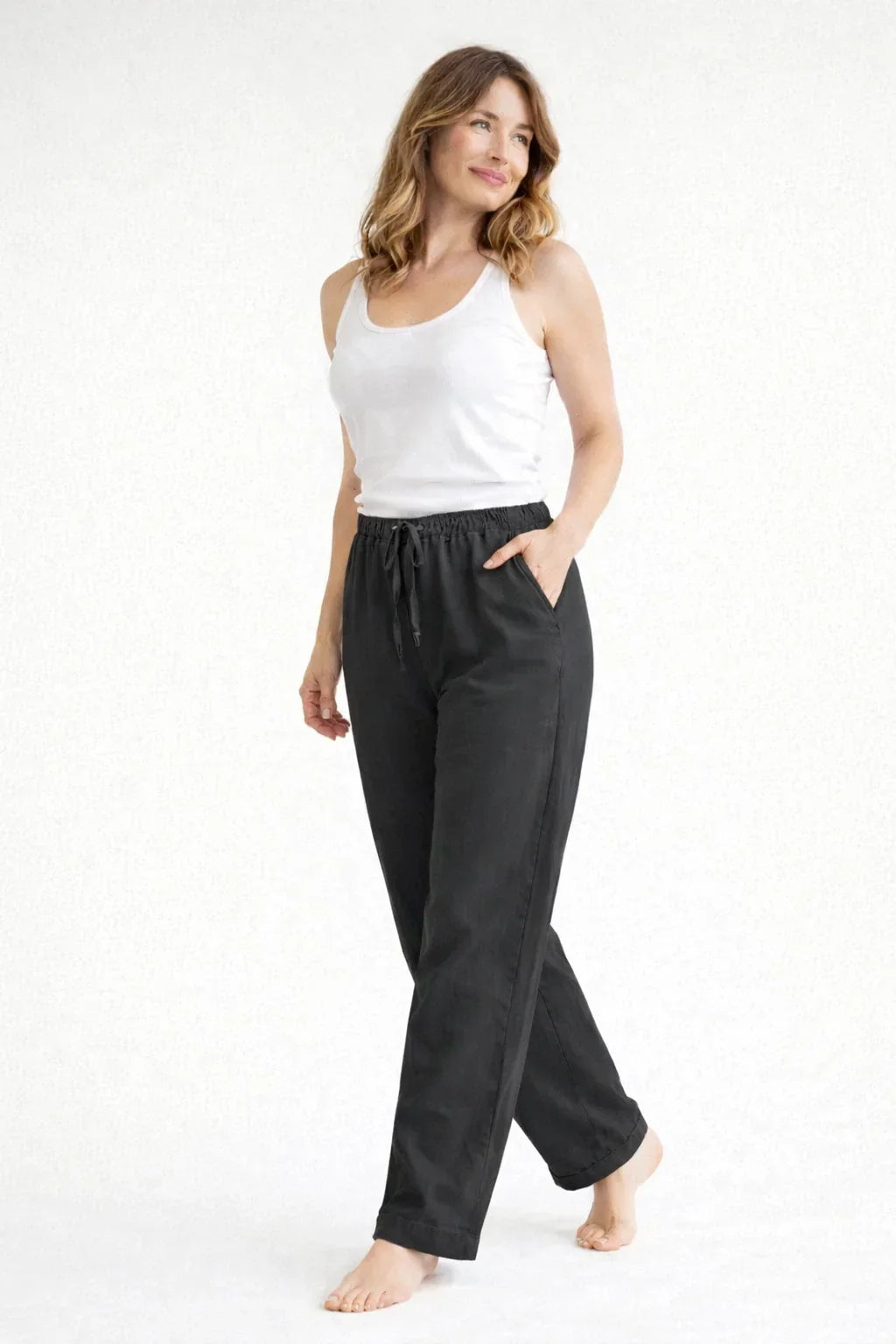 Rebecca | Women's Wide Leg Trouser with Elasticated Waist and Drawstring
