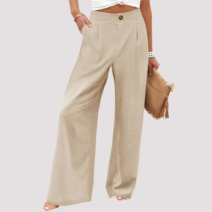 Roberta | Women's Wide Leg Trouser with High Waist and Side Pockets