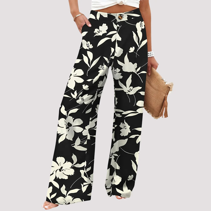 Roberta | Women's Wide Leg Trouser with High Waist and Side Pockets