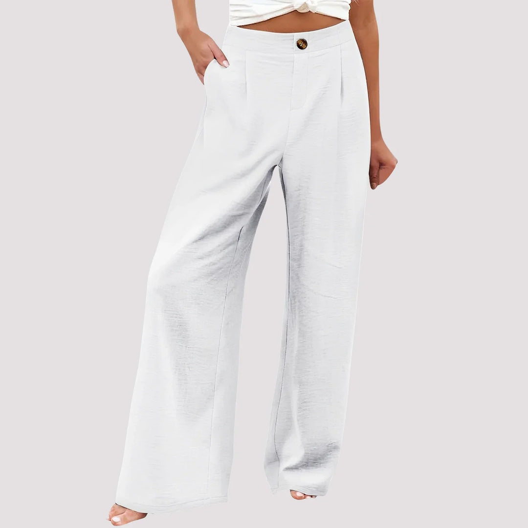 Roberta | Women's Wide Leg Trouser with High Waist and Side Pockets
