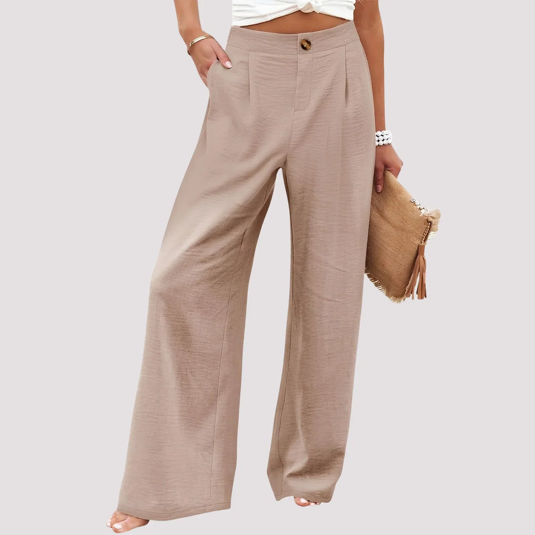 Roberta | Women's Wide Leg Trouser with High Waist and Side Pockets