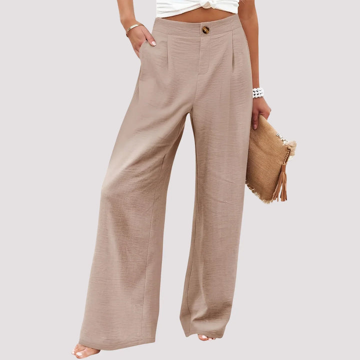 Roberta | Women's Wide Leg Trouser with High Waist and Side Pockets