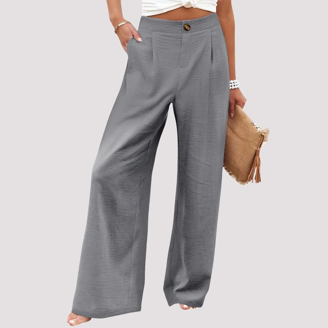 Roberta | Women's Wide Leg Trouser with High Waist and Side Pockets