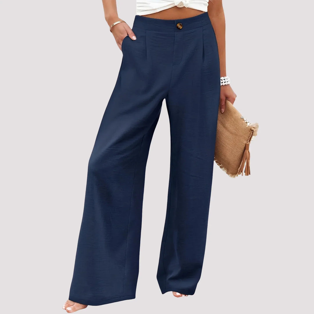 Roberta | Women's Wide Leg Trouser with High Waist and Side Pockets