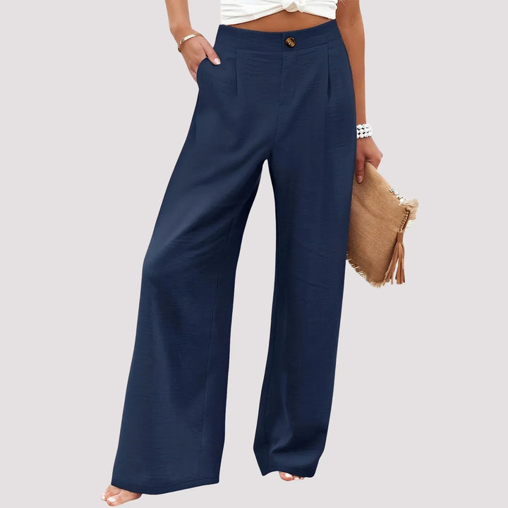 Roberta | Women's Wide Leg Trouser with High Waist and Side Pockets