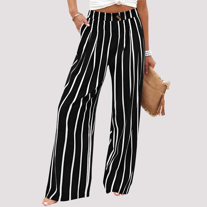 Roberta | Women's Wide Leg Trouser with High Waist and Side Pockets