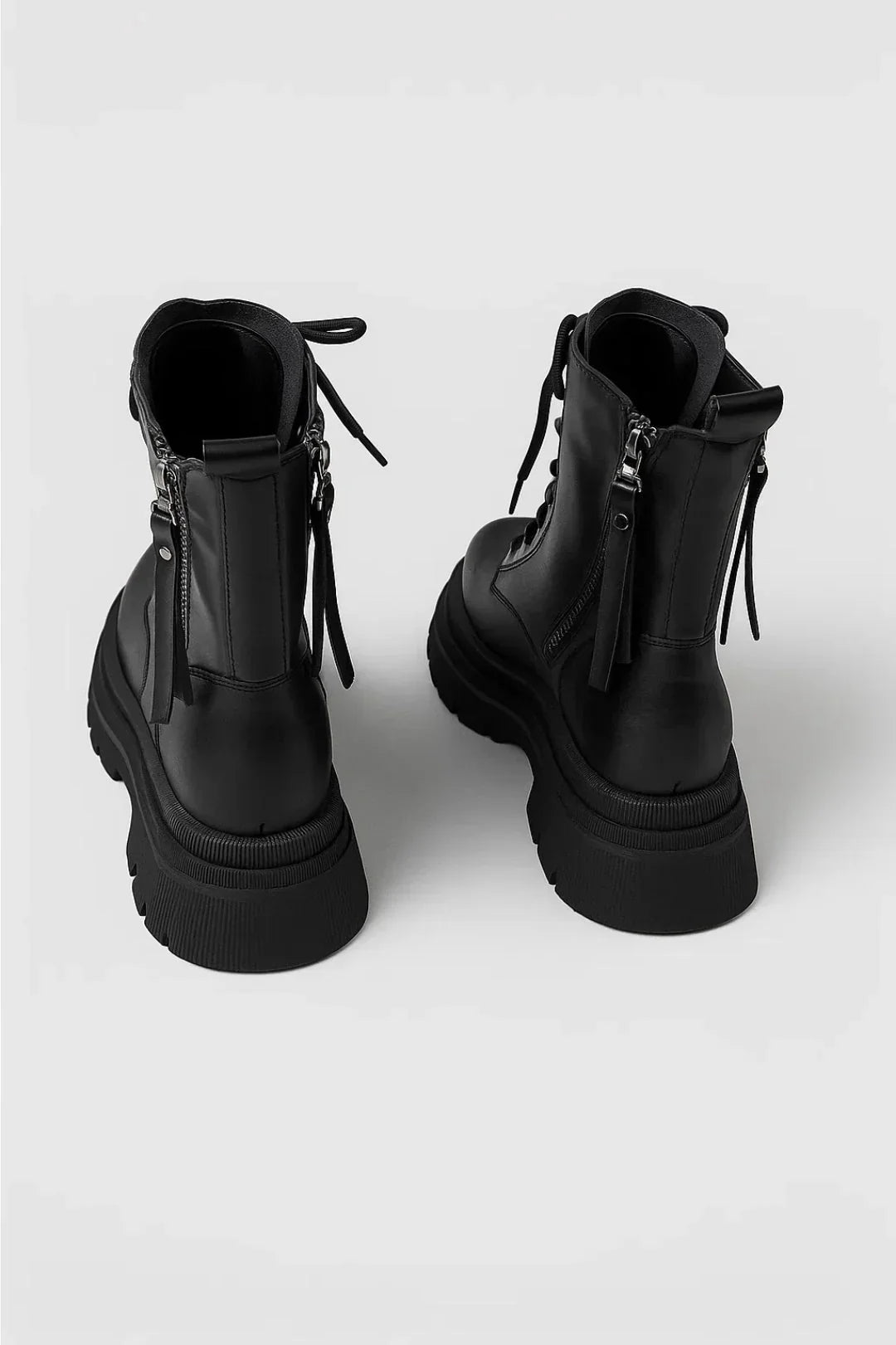 Rosie | Women's Lace Up Chunky Platform Boots with Side Zip