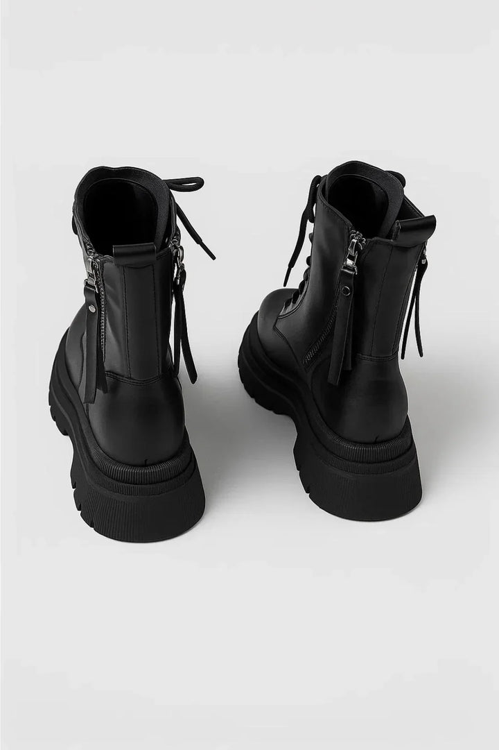 Rosie | Women's Lace Up Chunky Platform Boots with Side Zip