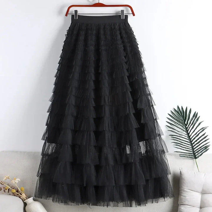 Rowena | Women's Tiered Skirt with High Waist
