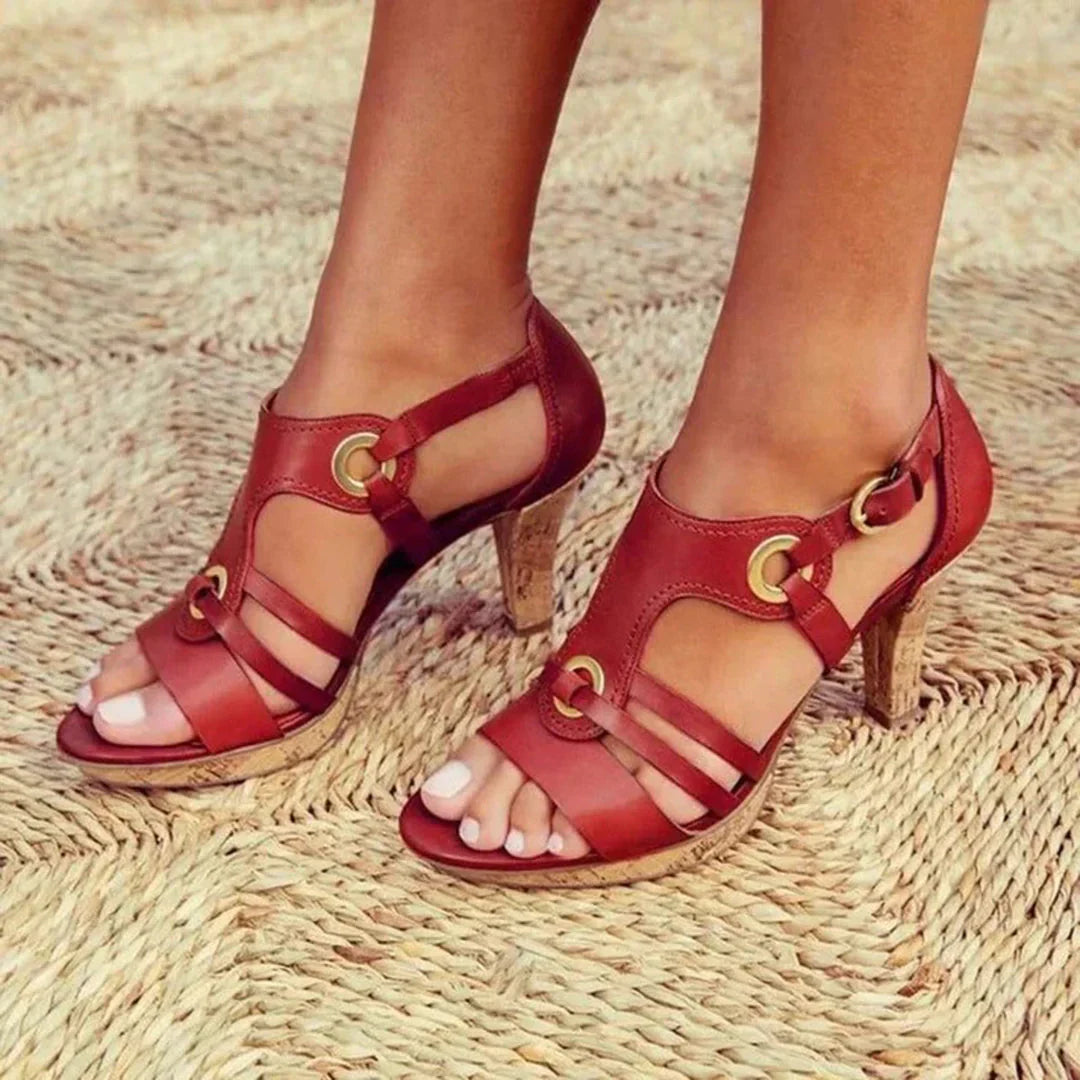 Roxanne | Women's Gladiator Heel Sandals with Buckle Strap