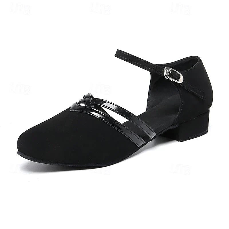 Ruby | Women's Black Dance Shoes with Ankle Strap