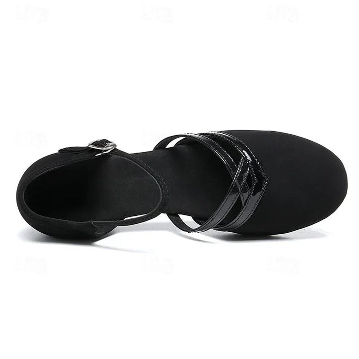 Ruby | Women's Black Dance Shoes with Ankle Strap