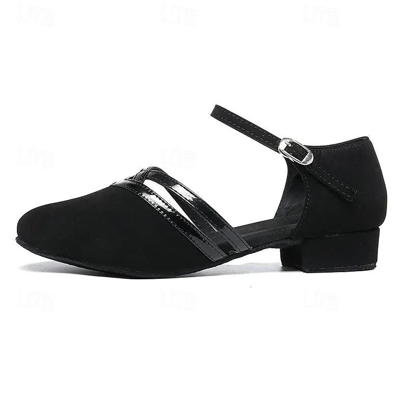 Ruby | Women's Black Dance Shoes with Ankle Strap