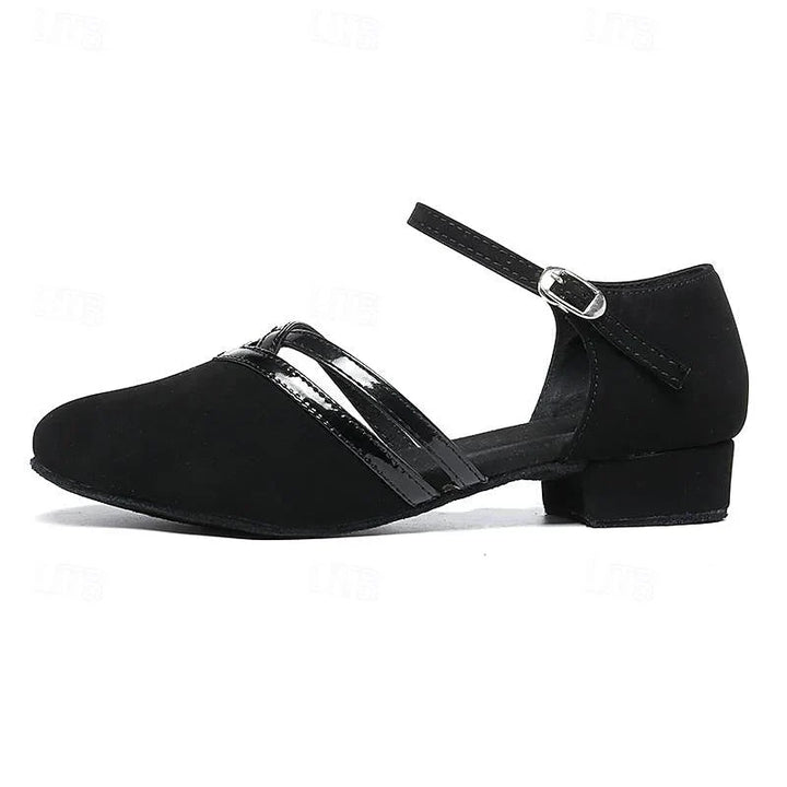 Ruby | Women's Black Dance Shoes with Ankle Strap